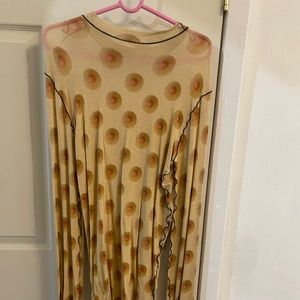 Boob print dress with faux piercing